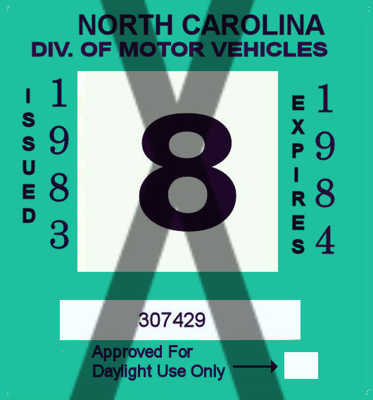 (image for) 1983-84 North Carolina Inspection Sticker